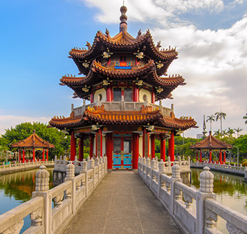 bunter chinesischer Tempel